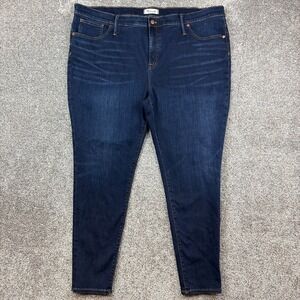 Madewell Jeans Women's Size 37 Blue 10" High Rise Skinny Stretch Denim Dark Wash